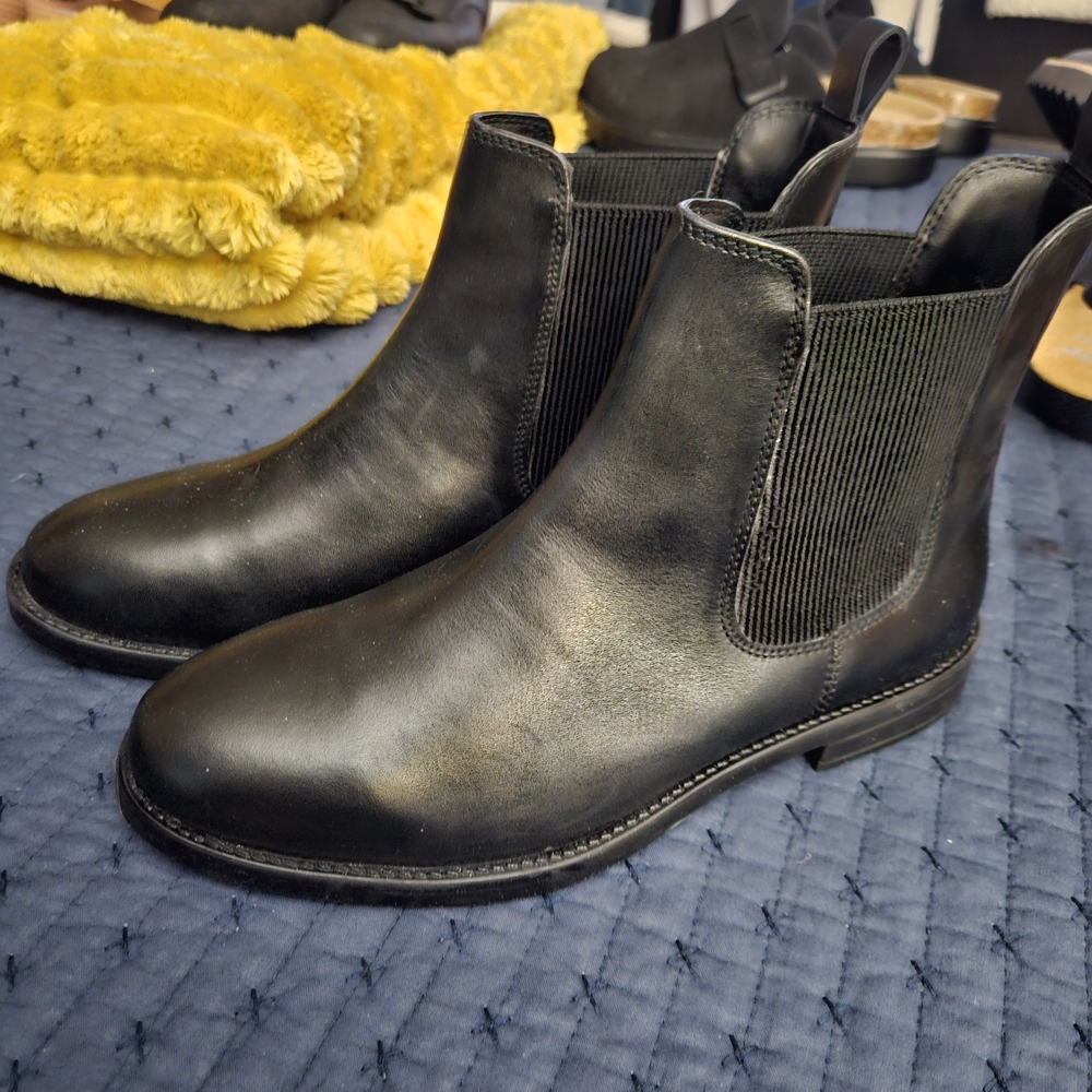 ellos Black Heeled Ankle Boots
